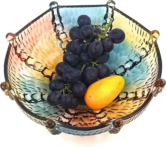 Glazen Schaal Kristallen Fruitschaal Slakom Pastamachine Snack Dessert Plaat Bruiloft Snoep Kom Clear Serving Bowl Decoratieve Kom Thuis Kantoor Multifunctionele Lade Kristal Milieuvriendelijk Glas