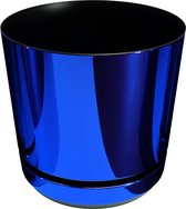 Bloempot met standaard - Patroon 089 Glanzend Blauw - 26 cm - Plantenpot van hoogwaardig kunststof - Decoratieve pot voor planten