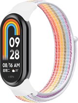 By Qubix compatible Xiaomi Smart band 8 bandje - Sport loop nylon bandje - Multicolor - Xiaomi mi band 8 bandje