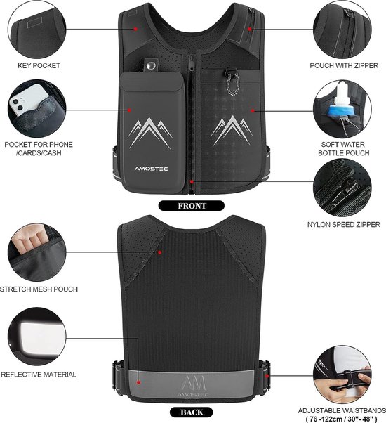 R2B Hardloopvest met Opbergvakjes | Webwinkel