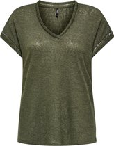 ONLY ONLPENNY S/S V-NECK TOP JRS Dames Top - Maat L