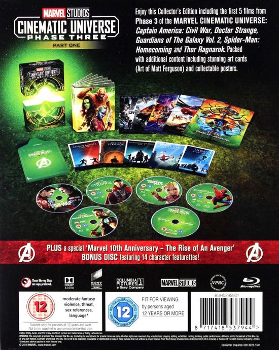 Marvel Phase One Box Set - Blu-ray met Captain America: Civil War | bol