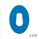 tinsulin - pleister voor Dexcom G6 blauw - set van 20 stuks