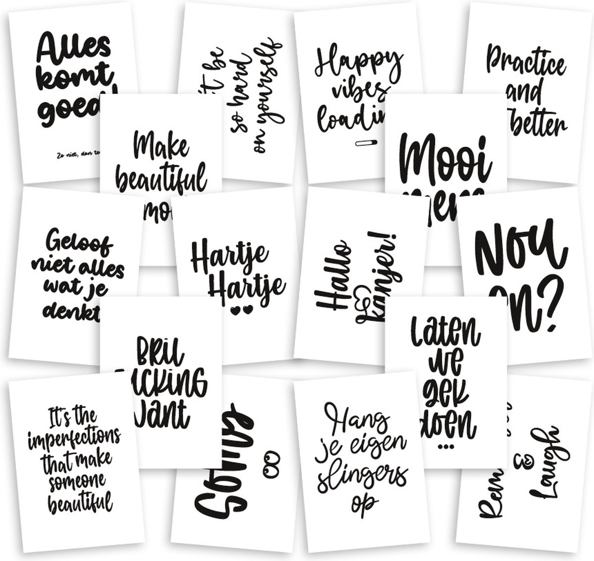 Fabrikten Ansichtkaarten set - Motivatie - Quotes - 16 st - A6