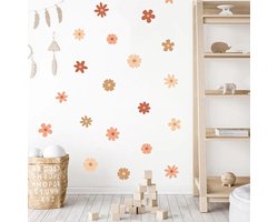 Muursticker Daisy Bloemen | Madelief Bloemetjes | Herfst kleuren | Kinderkamer | Jongens - meisjes | Verwijderbaar - zelfklevend plakfolie | Huis inrichting | Stickerkamer®