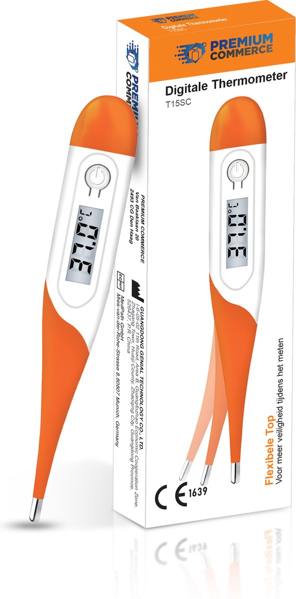 Premium Commerce® - Thermometer Baby - Lichaam - Koorts - Koortsthermometer voor volwassenen - Oranje - Incl. opbergcase! — cadeau in Cadeau-ideeën - foto 2