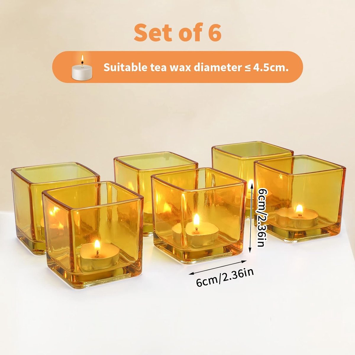 Lot Photophores Transparents JMIATRY Lot 6 Photophores Verre JMIATRY - 10/15/20cm Transparent - Décoration Table Mariage Événement Vases Décoration Table