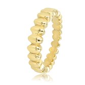My Bendel - Gouden design ring met ovaaltjes - Gouden ring met ovaaltjes - Met luxe cadeauverpakking