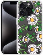 Cazy Hoesje geschikt voor iPhone 15 Pro Max Madeliefjes