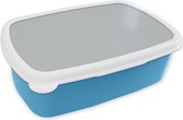 Broodtrommel Blauw - Lunchbox - Brooddoos - Interieur - Grijs - Licht - 18x12x6 cm - Kinderen - Jongen