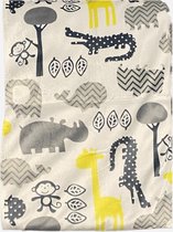 OT Trends Baby Blanket Crib Bébé Wrap - Doublure douce - 100 x 75 cm Wit avec des animaux du zoo