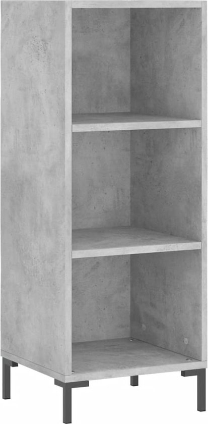 vidaXL Schappenkast 69,5x32,5x90 cm bewerkt hout grijs sonoma eiken, wandkast, opbergkast, halkast, kast, bijzetkast, gangkast, bijzet kast, hoge kast