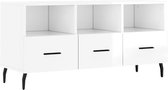 vidaXL - Tv-meubel - 102x36x50 - cm - bewerkt - hout - hoogglans - wit