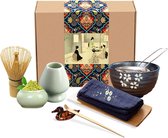 Japanse Matcha Thee Set Whisk Set, Traditionele Bamboe Schop, Matcha Bowl, Keramische Whisk Houder, Matcha Caddy, Geschenkdoos voor Japans