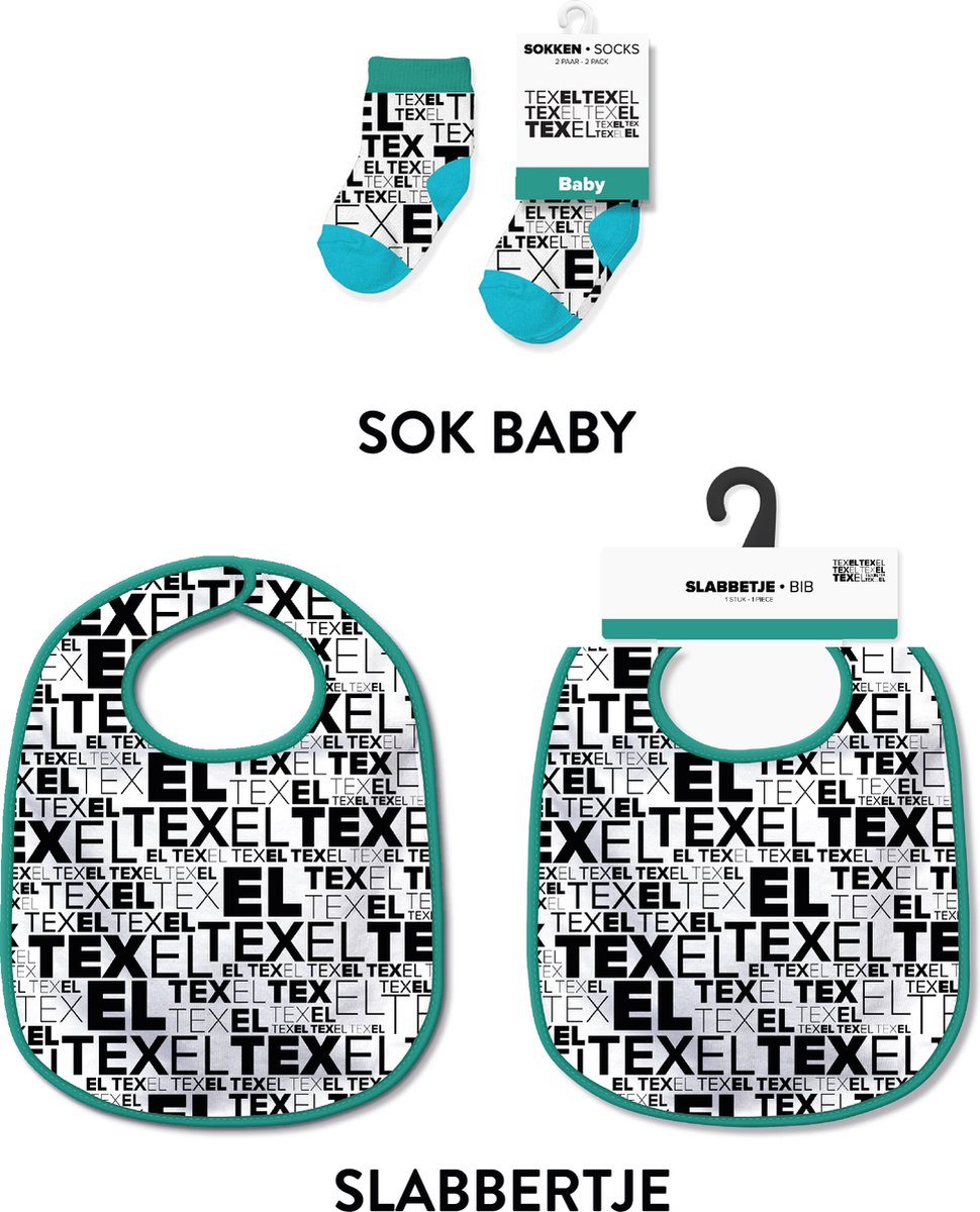 Slabbetjes en sokken met tekst - Baby cadeautjes en kraamcadeautjes - Texel