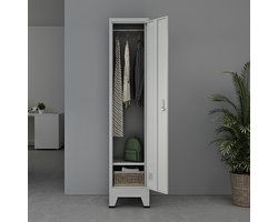 Lockerkast Joroinen 180x38x45 cm staal met 1 deur grijs