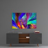 Glasschilderij - Abstract - Kleurrijk - Wanddecoratie - Schilderijen - 110x70 cm - 4 mm
