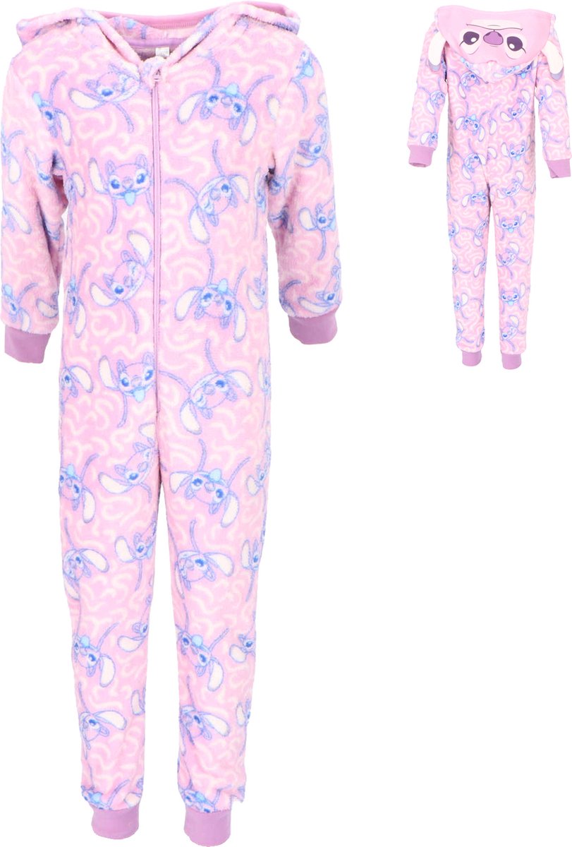 ② Onesie Angel Lilo Stitch Pak Kind Roze Maat 110-116 Stitchpa