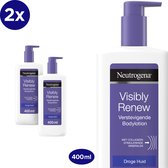Neutrogena Visibly Renew bodylotion - Noorse Formule - verstevigende bodymilk - body moisturizer voor de droge, slappere huid - 2 x 400 ml