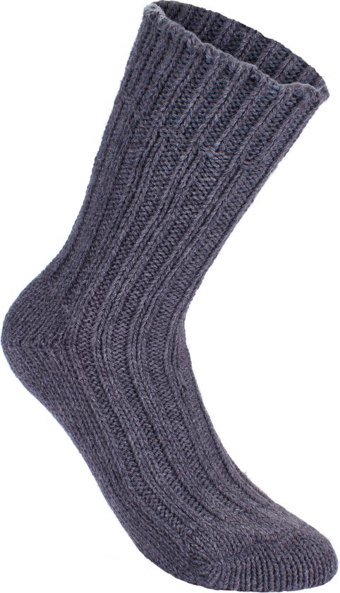 BRUBAKER 4 Paires de Chaussettes en Laine d'Alpaga – Grijs – Taille 35-38
