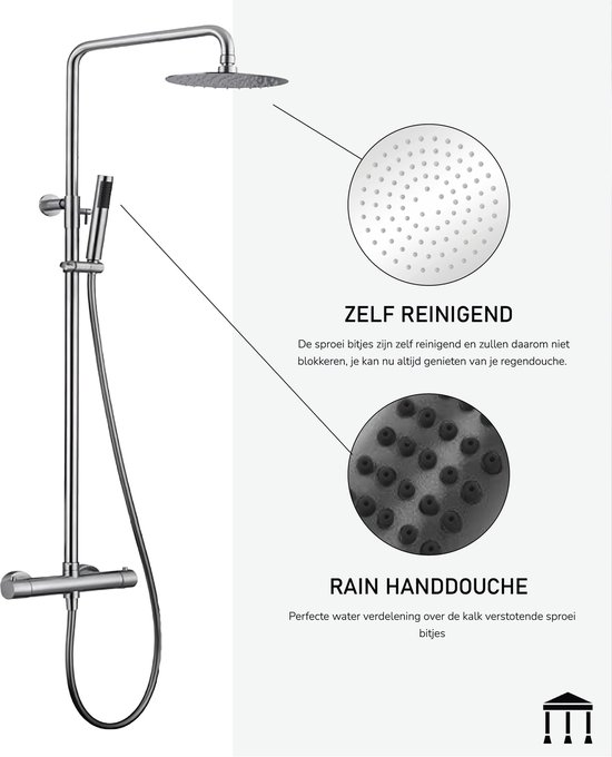 IVY Pact Inbouw Doucheset - 25 Cm Hoofddouche - Wandarm - Met Glijstang Staafmodel Mat Zwart Ped Csp3mzaeab