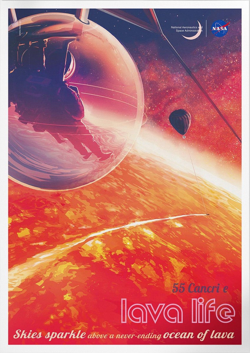 Lava Life 55 Cancri E | Space, Astronomie & Ruimtevaart Poster | B2: 50x70 cm