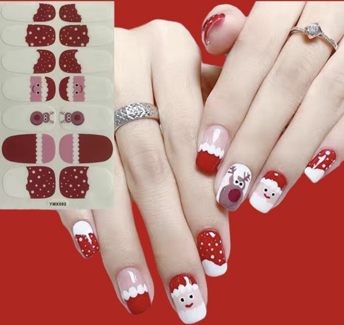 Goedkoopste Nagelstickers kerst (Christmas Nail Stickers)met Kerstman/Rendier nr 592