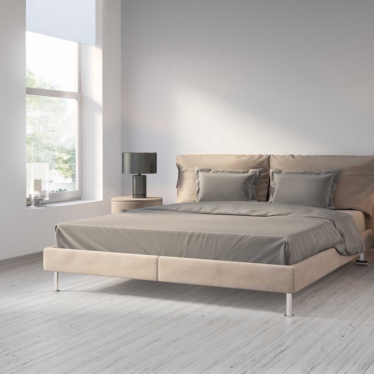 Radeco® Rolgordijn Verduisterend - Easy Match - Licht Grijs - 180x190