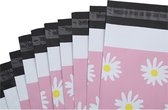 Luxe Verzendverpakking - Roze Verzendzak - Formaat 28 x 34 x 4 cm - Kleur: Roze Bloemen - Kledingzak - 5 stuks - Kleding Opsturen Per Post - Vinted Verzendtas – Verzendverpakking