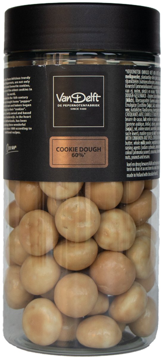 Van Delft Cookie Dough kruidnoten - pepernoten met witte chocolade - 225gr pot