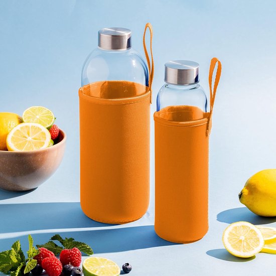 Gourde En Verre 1 Litre Avec Housse Néoprène - Sans BPA, Pour Boissons Chaudes/froides - 9