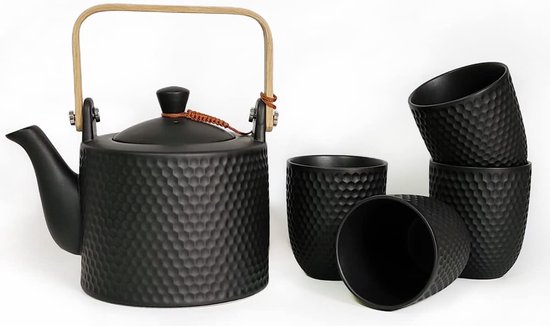Théière En Céramique Rétro 350 Ml - Pour Infusion, Style Traditionnel Chinois - Résistante à La Chaleur, Bureau, Voyage