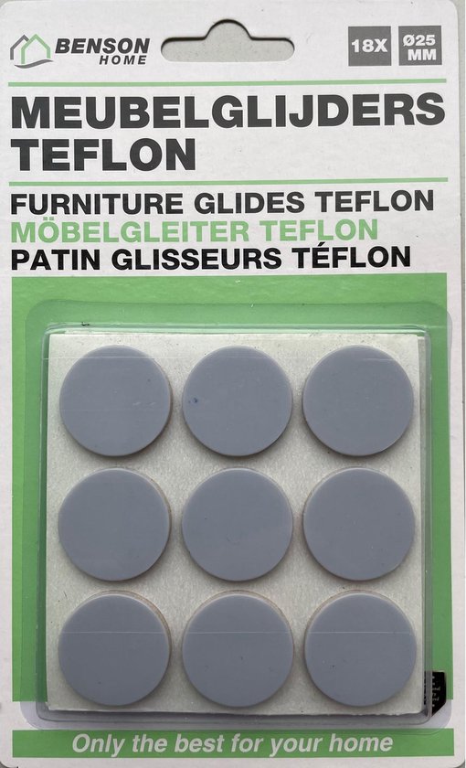 Benson Meubelvilt - 18 delig - stoelpoten - kunststof - grijs - meubelbeschermers