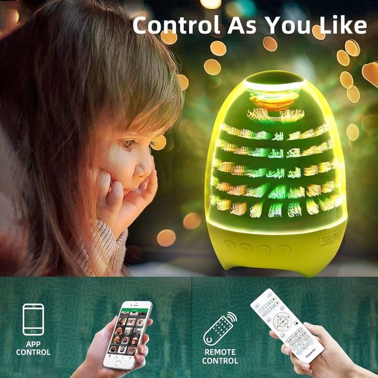 Igoods Koran Speaker - Koran Voor Jong en Oud - 3D 99 Namen van Allah - App Compatibel - Nachtlampje Bluetooth Speaker - Koran in 16 Talen - 16 Reciteurs van Igoods — afbeelding 4