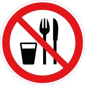 15 Stickers van 5 cm | Verboden eten en drinken stickers