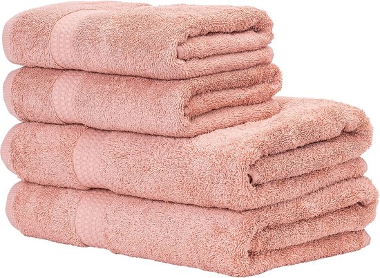 Set van 4 premium handdoeken 700gr, 2 handdoeken 50x100 cm en 2 badhanddoeken van 70x140cm, 100% katoen, sneldrogend en absorberend - (make-up)