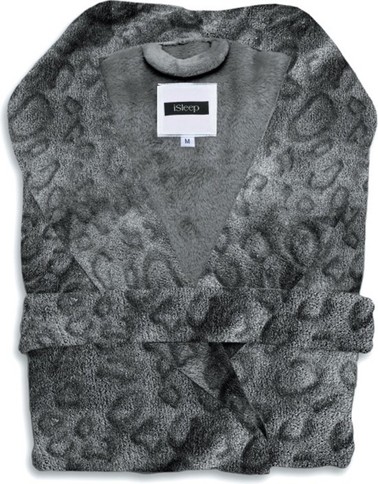 iSleep Leopardo Badjas Lang - Maat L - Dark Grey