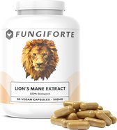 FungiForte - Lion's Mane Extract 500mg - 90 stuks - Non-GMO - Lab Tested - Lion's Mane Capsules - Paddenstoelen Supplement