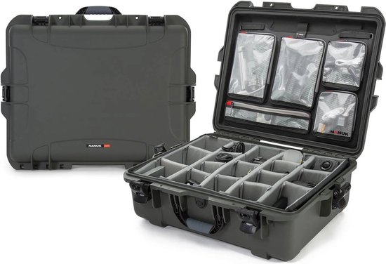 Foto: Nanuk 945 case w lid org divider olive pro photo kit case