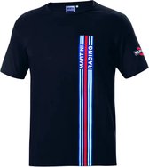 Sparco T-Shirt Big Stripes Martini Racing - Iconisch Italiaans T-shirt - Zwart - Race T-shirt maat S