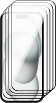 Screenprotector geschikt voor iPhone 15 Plus - 4x Gehard Glas Screen Protector FullGuard