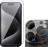 Screenprotector geschikt voor iPhone 15 Pro & Camera Lens Protector - Gehard Glas Screen Protector GlassGuard