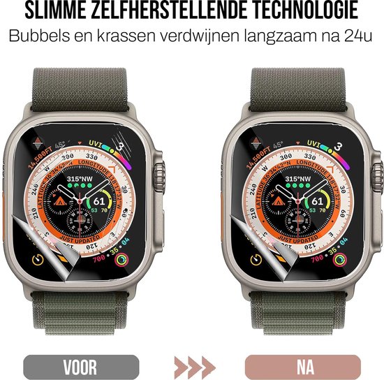 Screenprotector geschikt voor Apple Watch Ultra - 49 mm Screen Protector - Podec - 8 Stuks