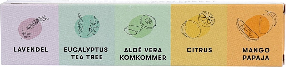Shampoo Bars proefpakket | SLS- & SLES-vrij | Dierproefvrij | Plasticvrij | Crueltyfree | Ideaal voor droog haar | Zeer geschikt voor een droge hoofdhuid | 100% biologisch afbreekbare verpakking