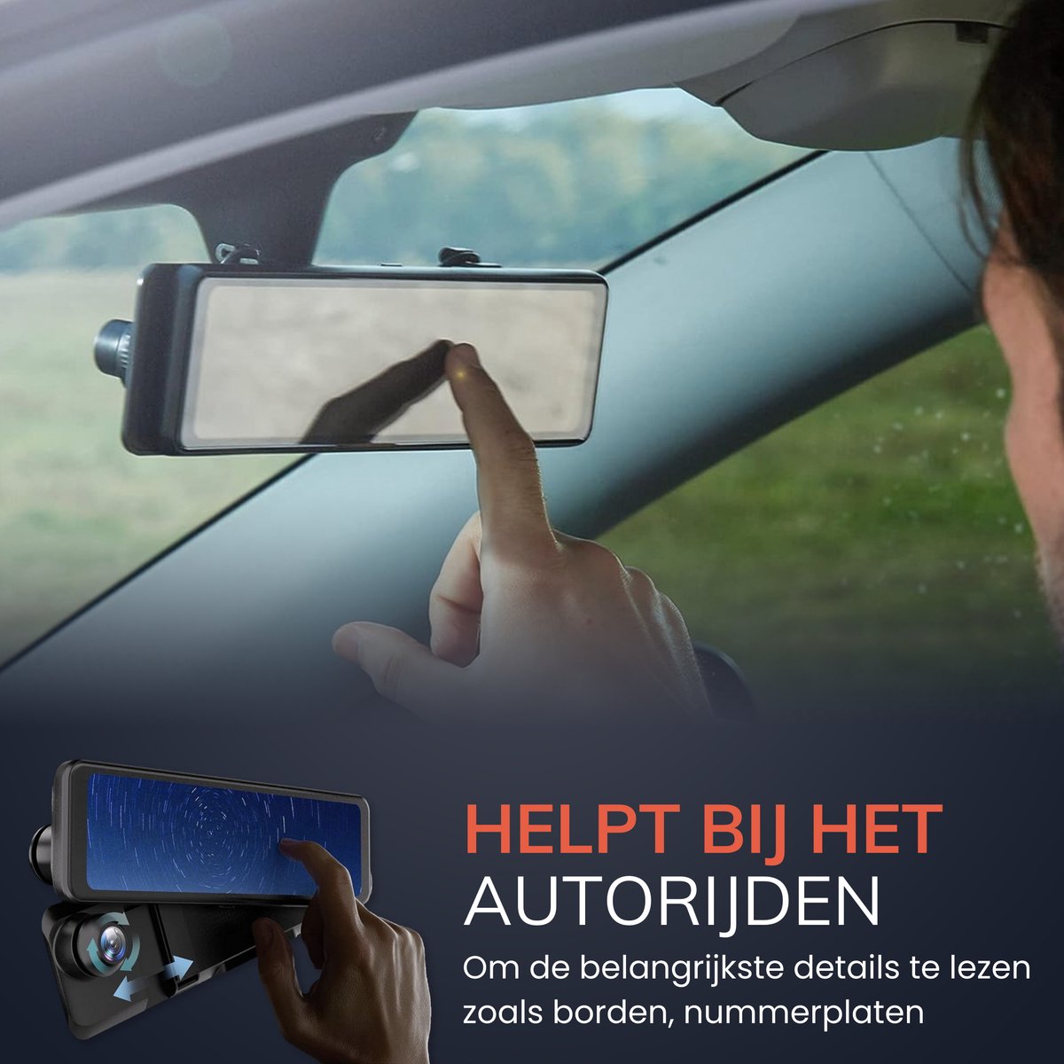 RedTiger T700 Spiegel Dashcam voor auto - Ultra 4K & 1080P - 11 Inch thumbnail 5