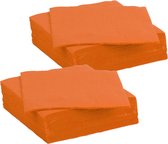 Color Party diner/feest servetten - 60x - oranje - 38 x 38 cm - papier - 3-laags