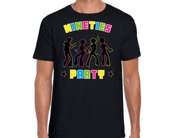 Bellatio Decorations nineties party verkleed t-shirt heren - jaren 90 feest outfit - 90s party - zwart M