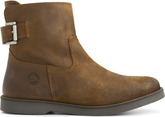 Travelin' Launay Dames - Suede leren enkellaarzen - Cognac leer