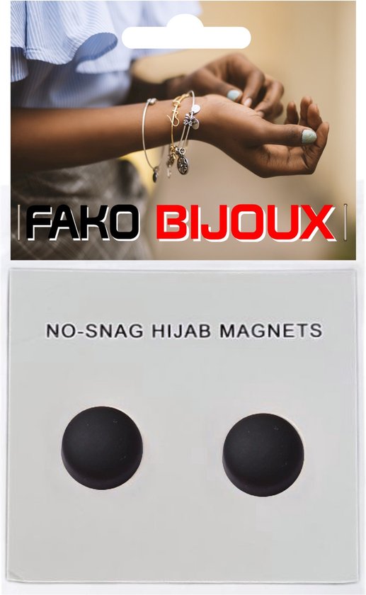 Fako Bijoux® - 2x Broche Magnétique - Aimant Foulard - Foulard - Hijab - Abaya - 12mm - 2 Pièces - Zwart Mat