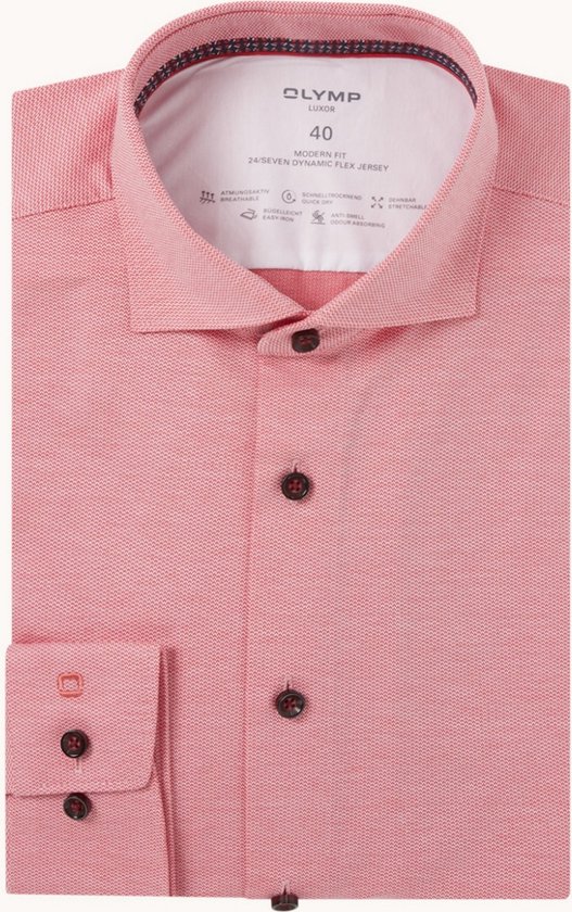 Chemise en jersey Olymp Regular fit - Rose saumon - Taille 44